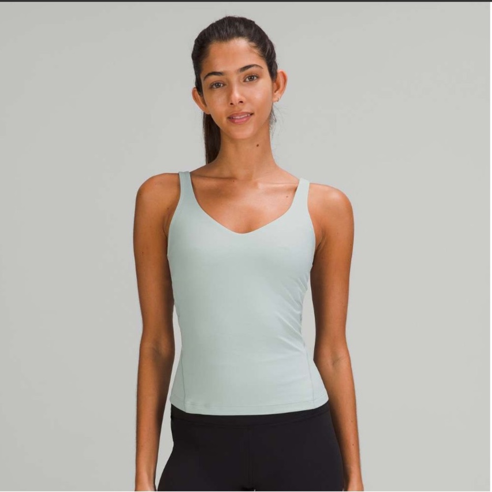 Lululemon align tank waist length silver blue 2